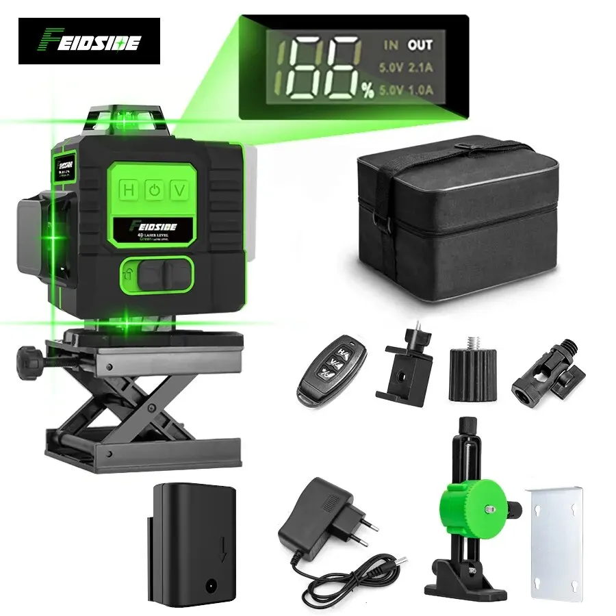 FEIDSIDE 16/12 Lines 4D/3D Las - Laser Level 16 Lines 4D Green ulasan dan harga