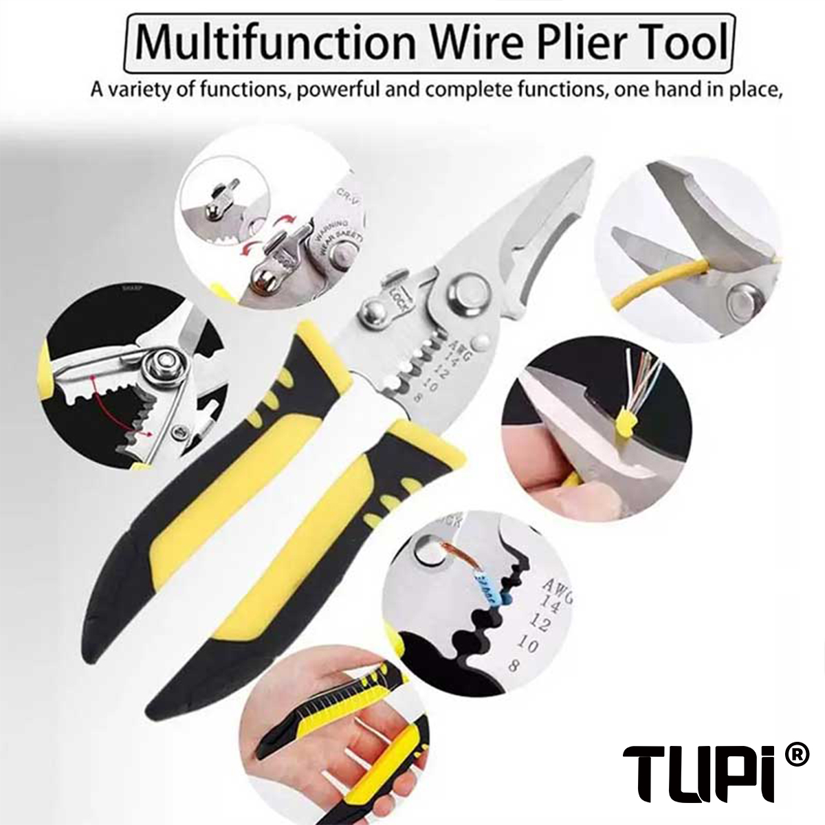 TUPI Pro Electrician Pliers 3  - Automatic Wire Stripper Cutter ulasan dan harga