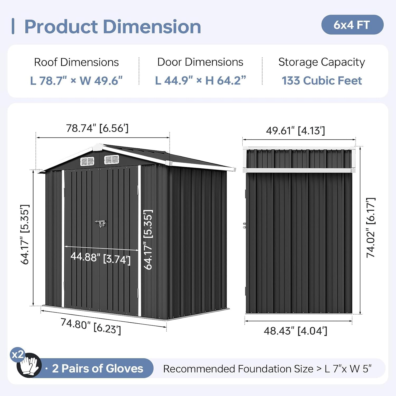 6x4FT Outdoor Storage Shed Wat - Garden Tools ulasan dan harga