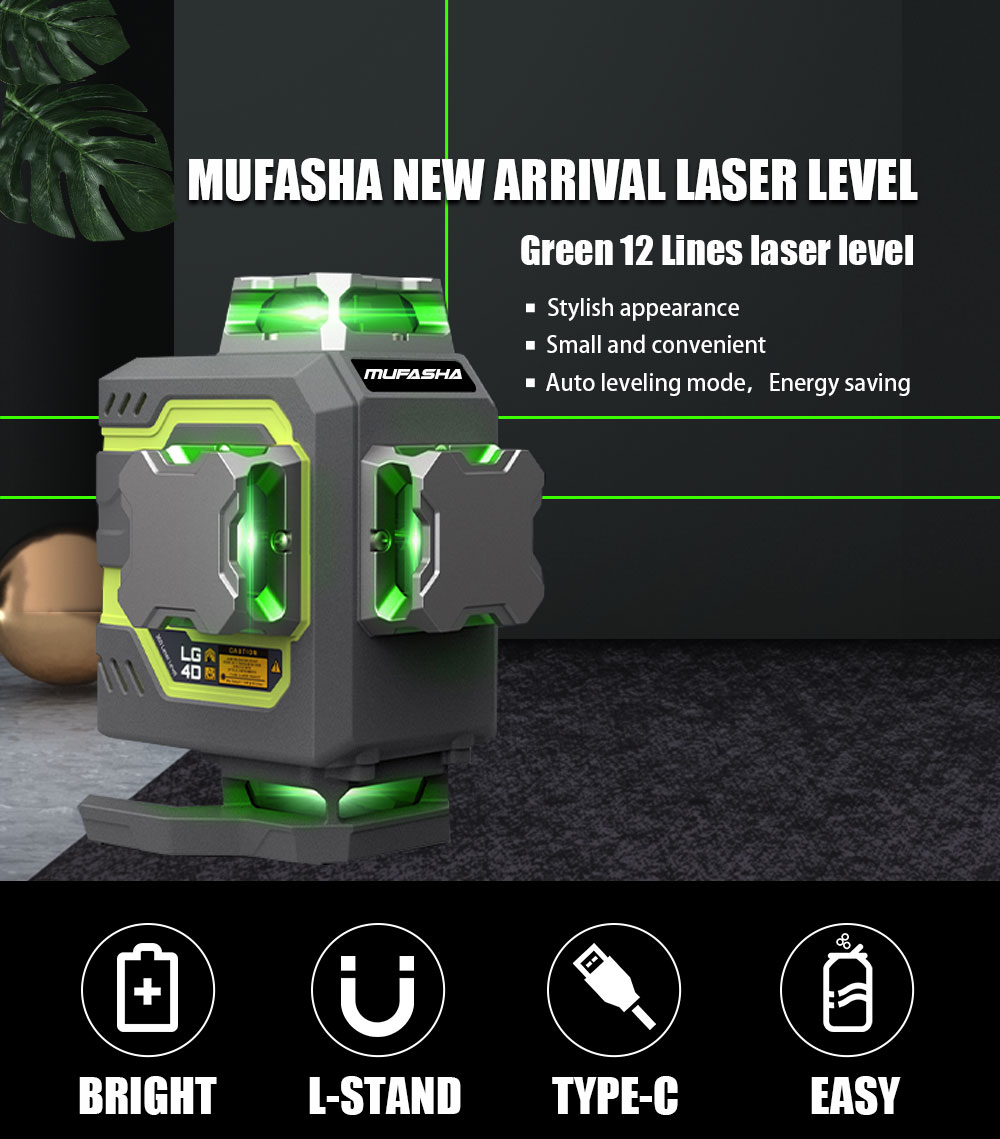 16 Line Laser Level 360 Self L - Laser Level 16 Lines 4D Green ulasan dan harga