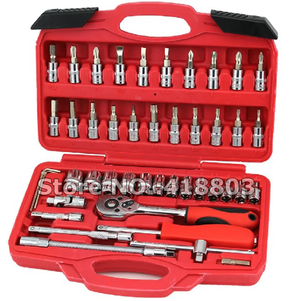 46 Pcs Tool Box 1/4 DR Motorcy - Hand Tools ulasan dan harga